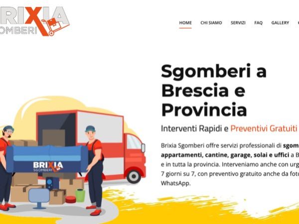Il sito di Brixia Sgomberi realizzato da MA! Creative Studio