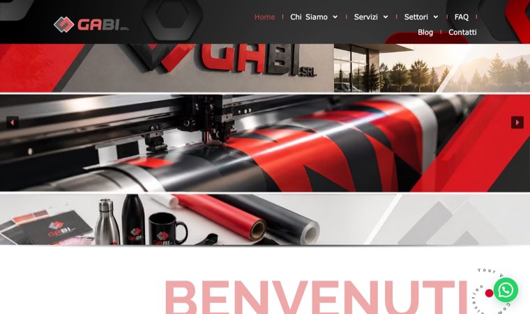 Il sito di GABI srl realizzato da MA! Creative Studio